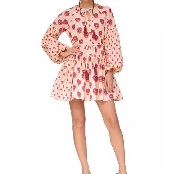 Avec Les Filles Women's Cotton Mixed-Print Mini Dress - Sunset Mul size 4 - Picture 2 of 16